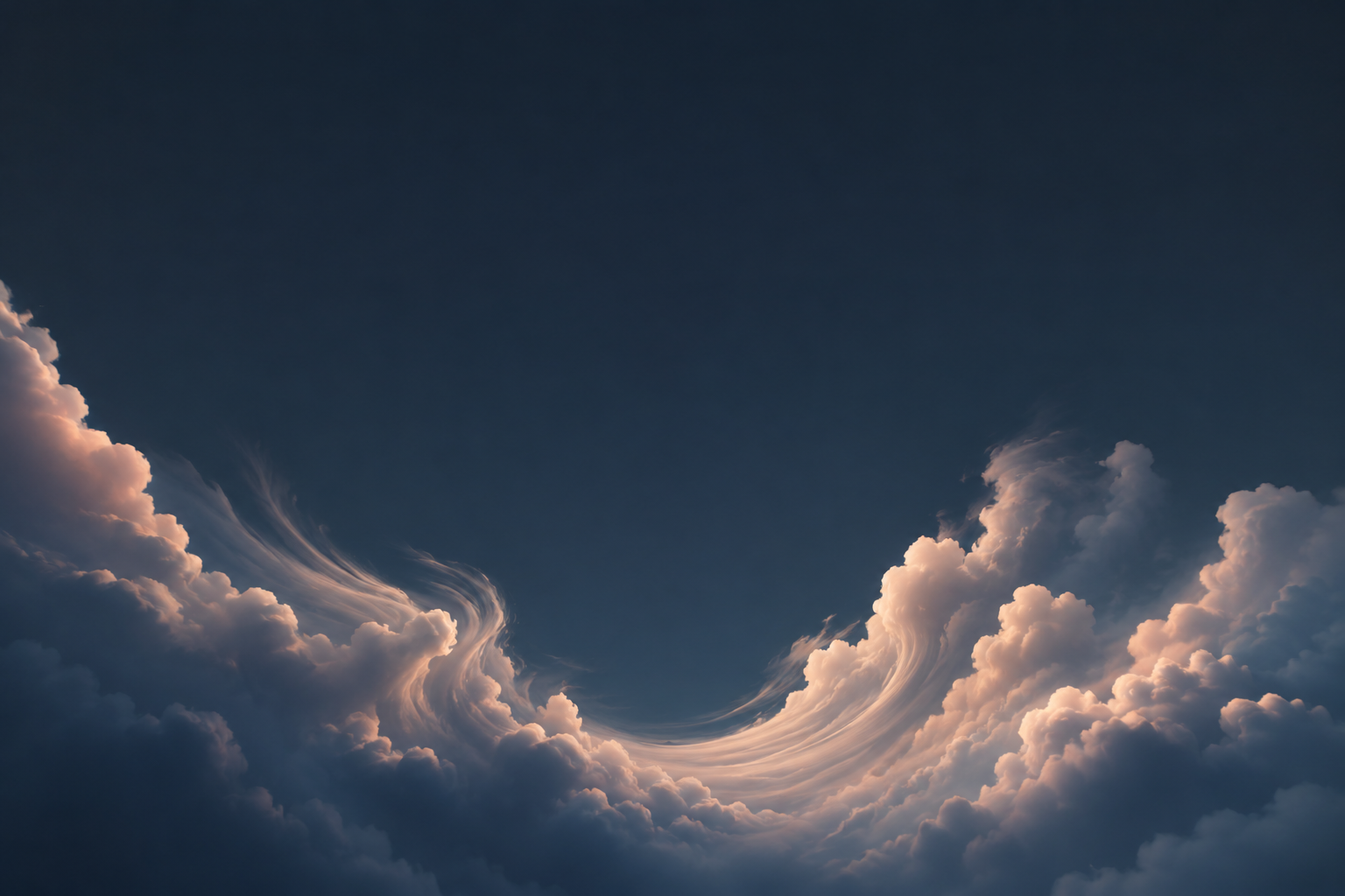 Stylized cloudscape with sweeping animated forms